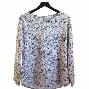 Talbots Black and White Polka Dot Blouse classic casual wear